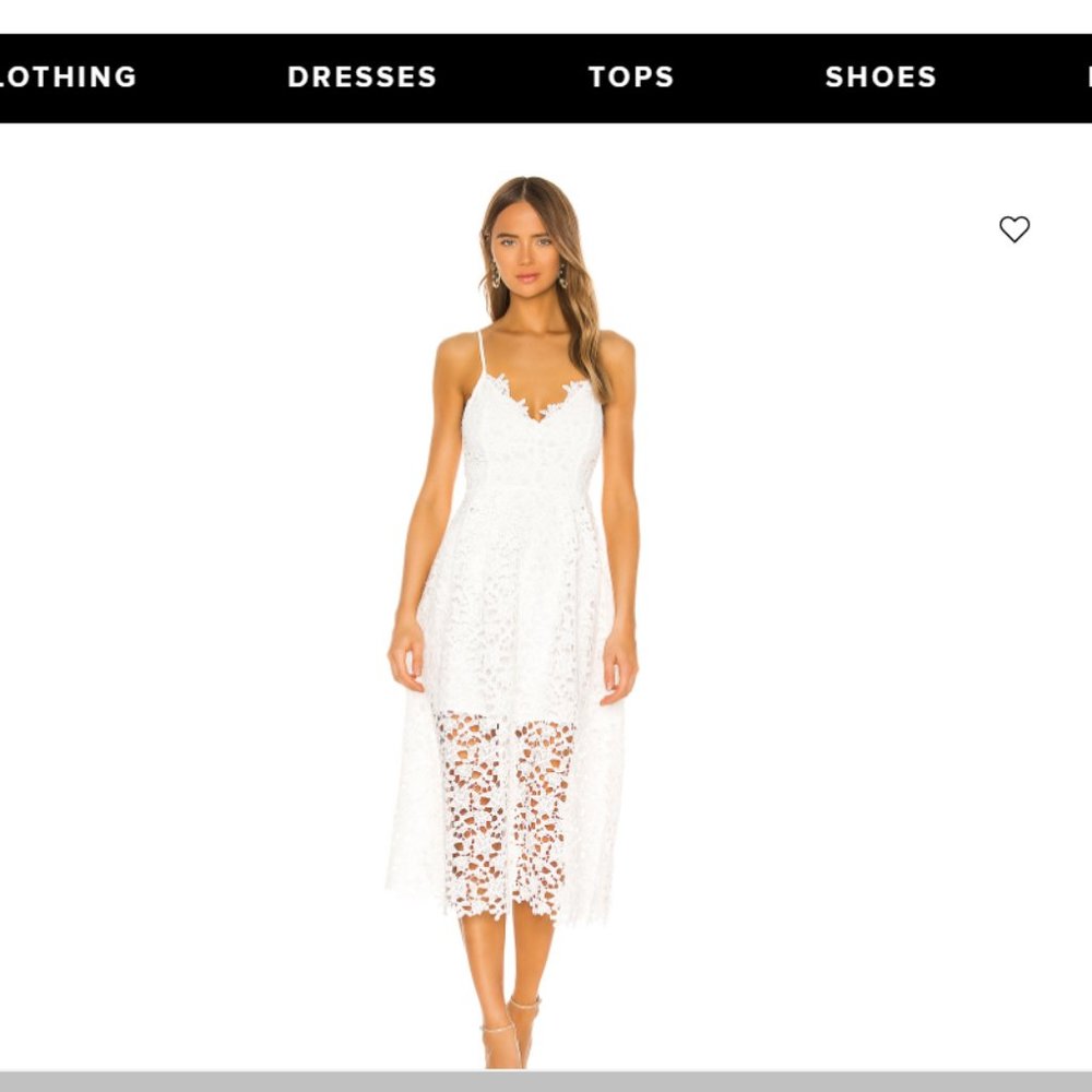 ASTR the Label Lace Midi Dress in white